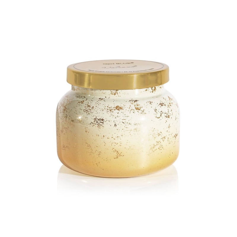 Capri Blue Glimmer Oversized Jar Candle - Volcano Scented Candle with Ombre Glass Candle Holder - Luxury Aromatherapy Candle - White and Gold Candle (28 oz) - Image 1